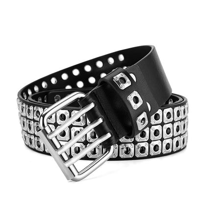 Ceinture à rivets de mode punk brillante 