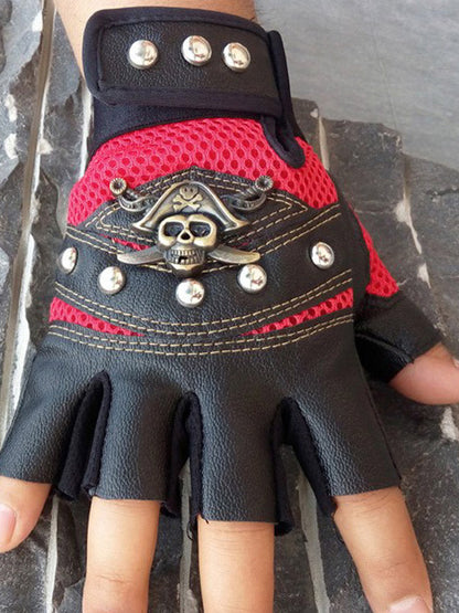 Skull Half Finger Gloves