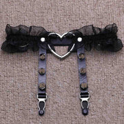 Punk Lace Ruffle Garter Belt