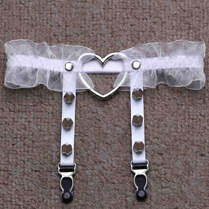 Punk Lace Ruffle Garter Belt