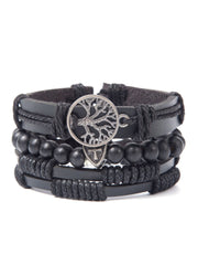Bracelet tressé punk arbre porte-bonheur, bracelets de costume 