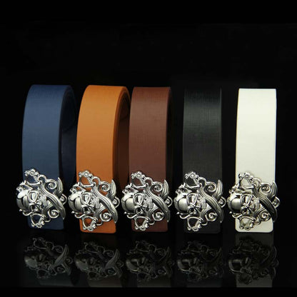 Stylish Skull Buckle Leather Belt