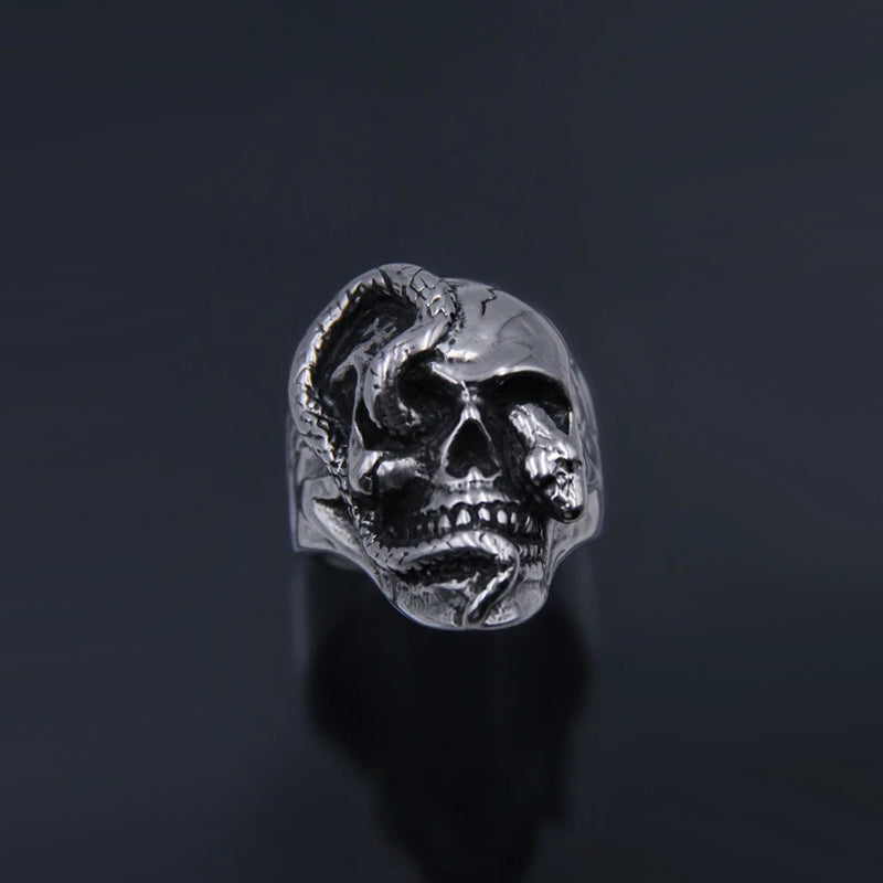 Punk Retro Totenkopf Tier Ring 