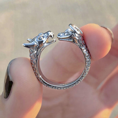 Punk Retro Death Skull Animal Ring