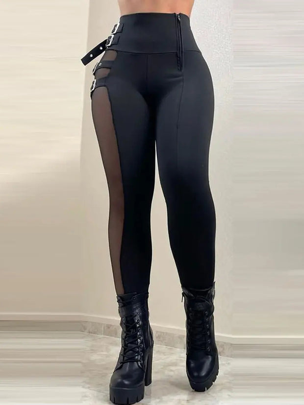 Double-Breasted Sexy High-Waisted Tights