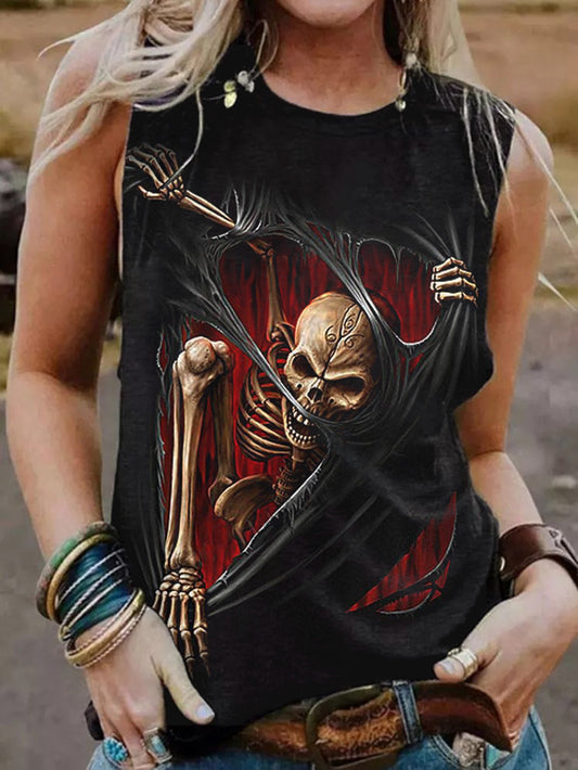 Escape Skull Print Vest