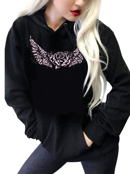 Punk Wings Rose Women's Graphic Hoodie