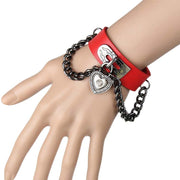 Punk Heart Lock Leather Bracelet
