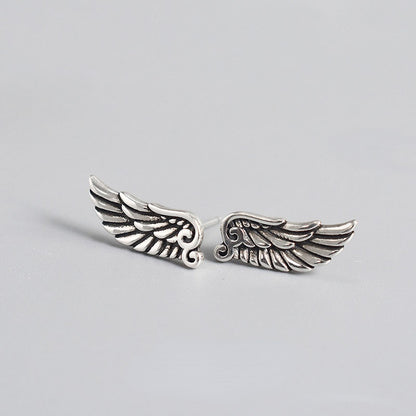 Clous d'oreilles tendance ailes en argent 925 