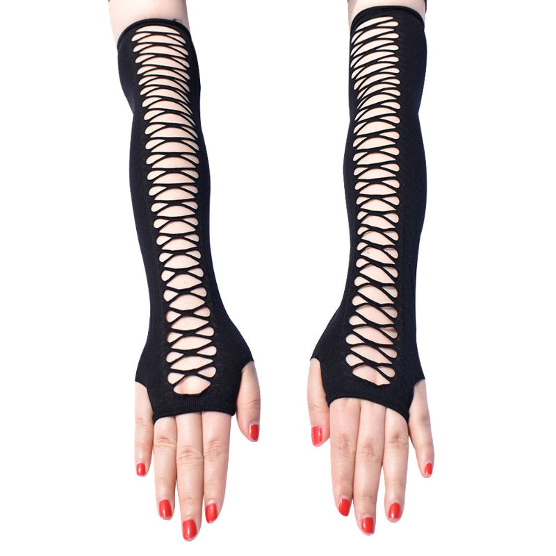 Mid Length Hollowed Stretch Gloves