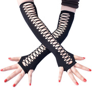 Mid Length Hollowed Stretch Gloves
