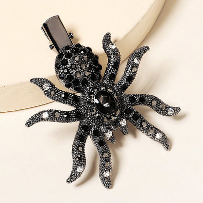 Skull Spider Bat Rhinestone Hair Clip