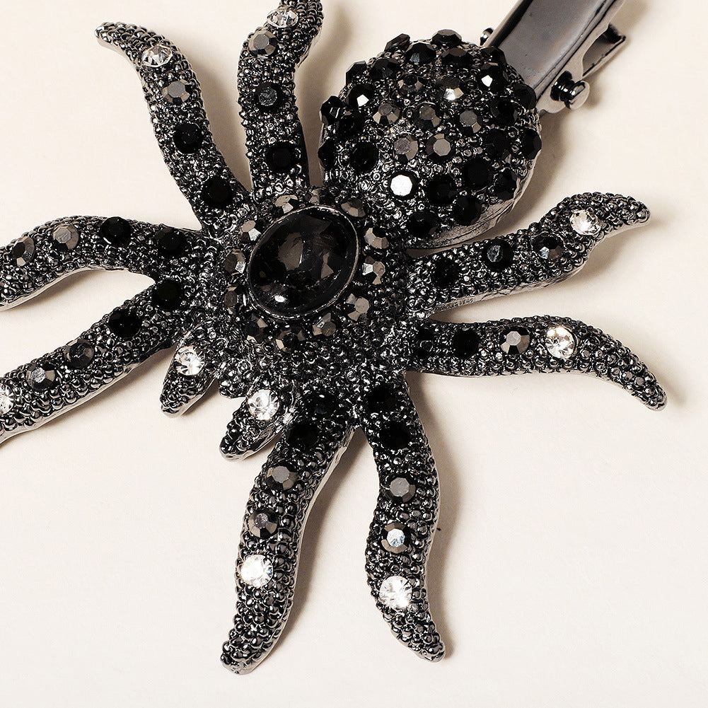 Skull Spider Bat Rhinestone Hair Clip