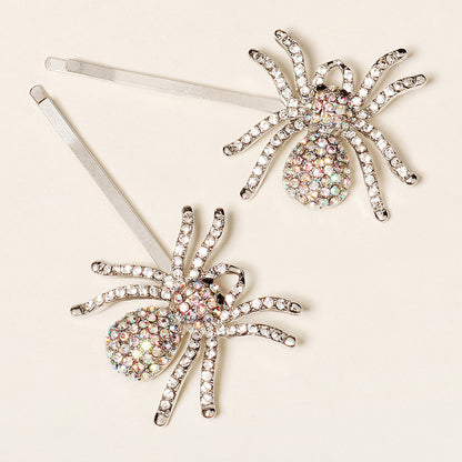 Skull Spider Bat Rhinestone Hair Clip