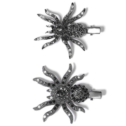 Skull Spider Bat Rhinestone Hair Clip