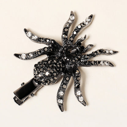 Skull Spider Bat Rhinestone Hair Clip