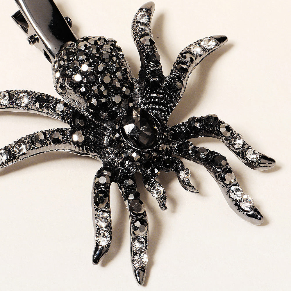 Skull Spider Bat Rhinestone Hair Clip