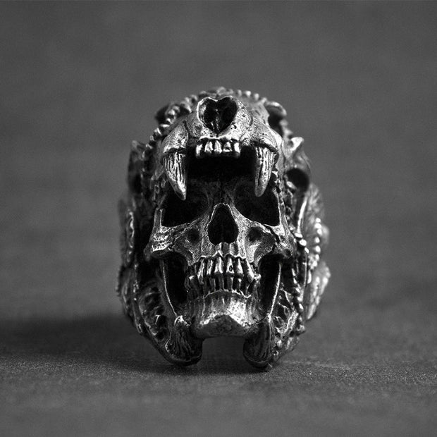 Men's Punk Skull Helmet Ring