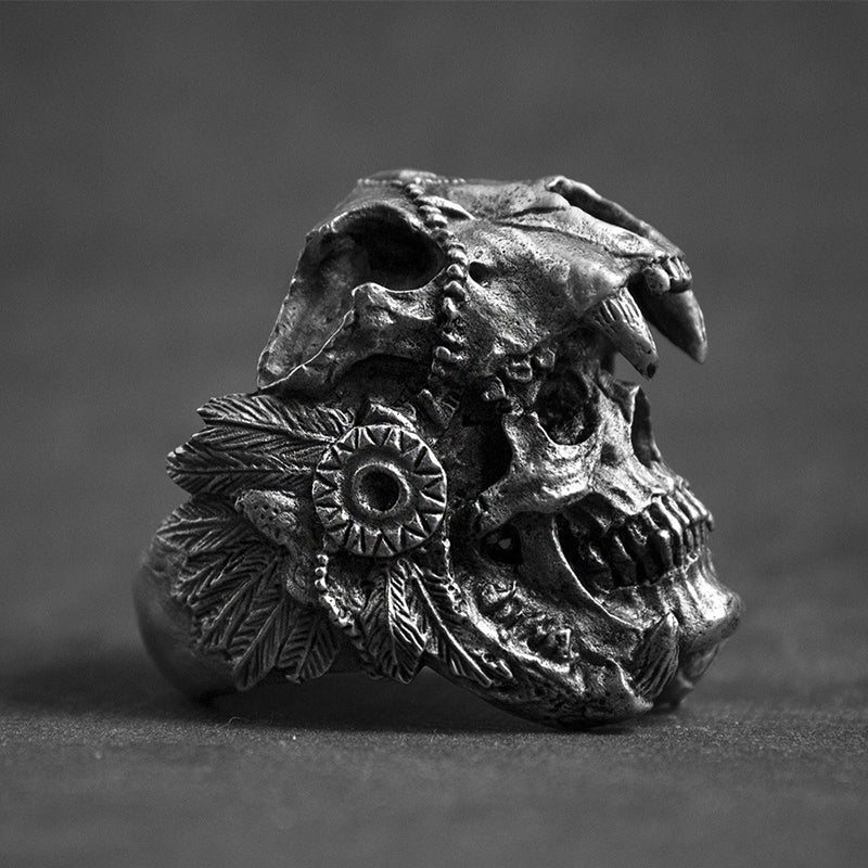 Men's Punk Skull Helmet Ring