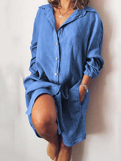 Casual Sexy Pocket Shirt Dress