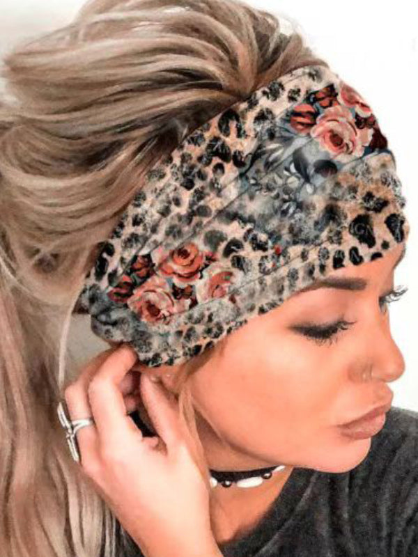 Haarband mit breiter Krempe und Leopardenmuster 