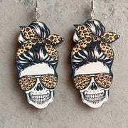 Fashion Skull Girls Wooden Earrings