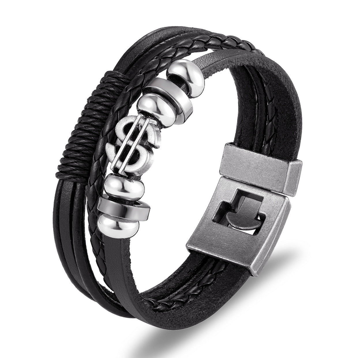 Men's Retro Anchor Multi-layer Woven Bracelet