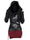 Gothic Smoke Rose Print Color Block Hooded Dress