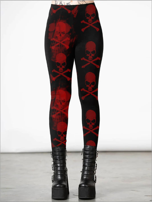 Leggings mit Totenkopf-Print 