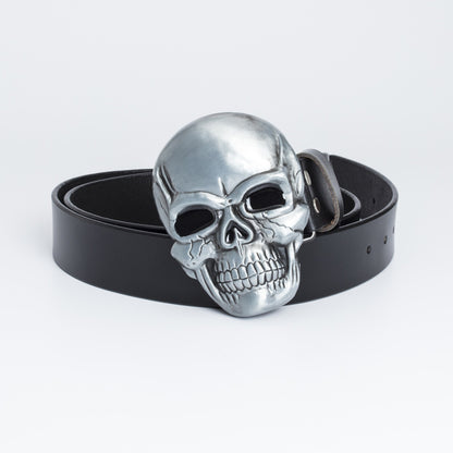 Vintage Large Skull Buckle Men Belt