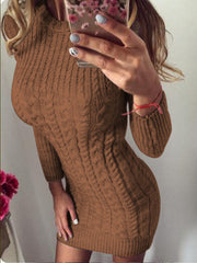 Sexy knitted female sweater bodycon dress