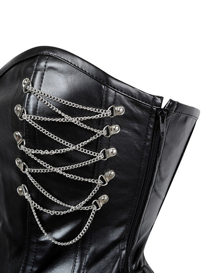 Punk Chains Buckle PU Corset