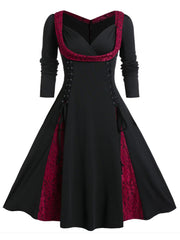 Sweetheart Neck Lace Patchwork Maxi Dress