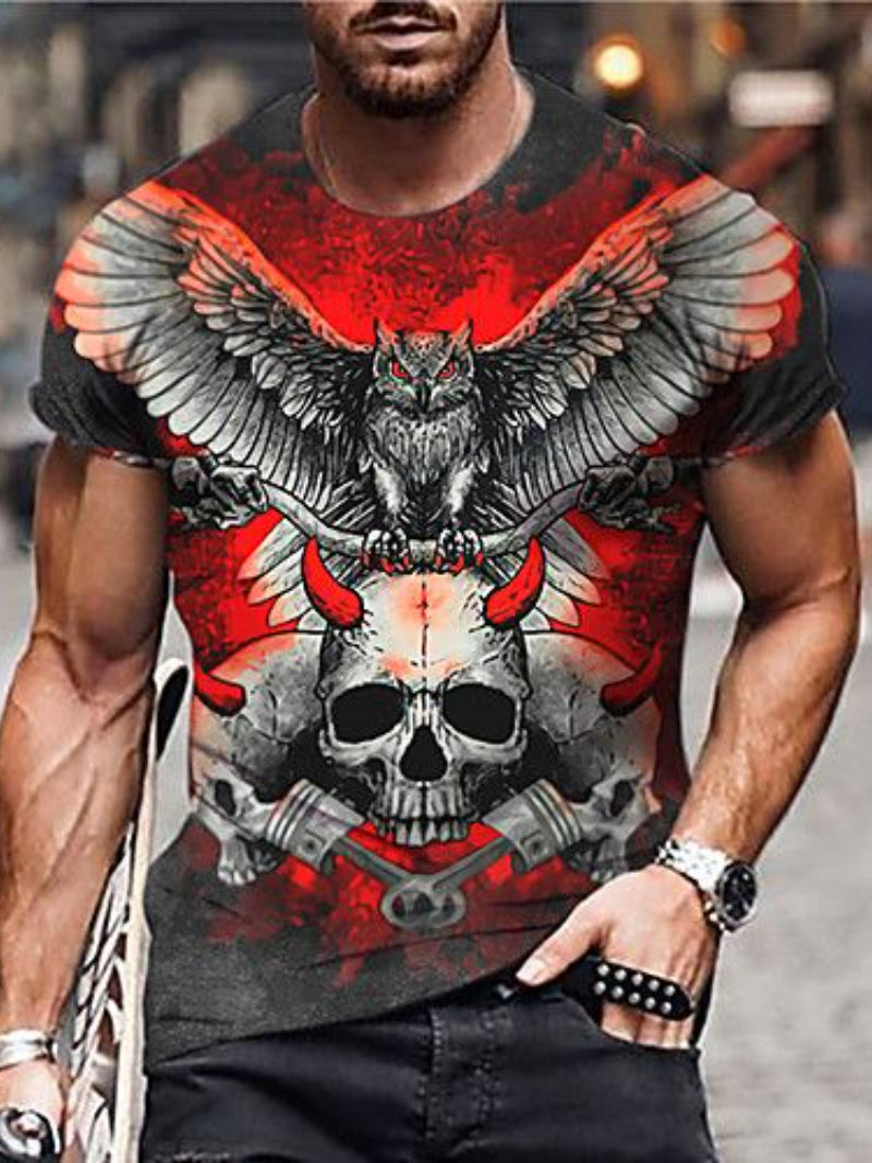 T-shirt pour hommes imprimé hibou maléfique 