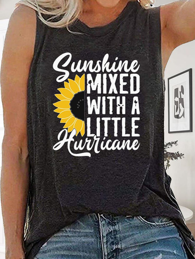 Trägertops mit Sonnenblumen-Print für Damen 