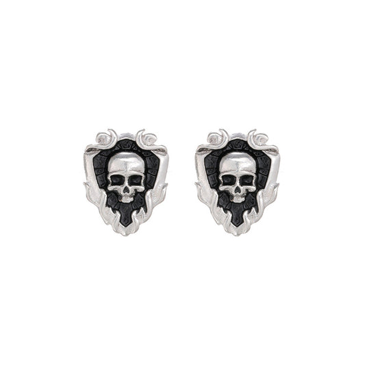 Skull Shield Stud Earrings