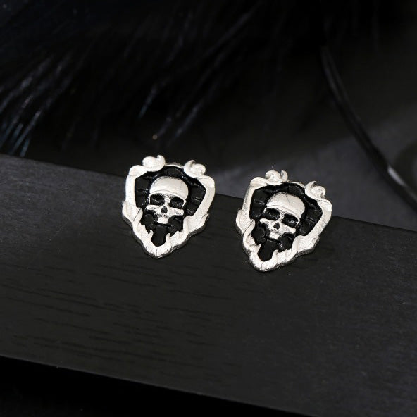 Skull Shield Stud Earrings
