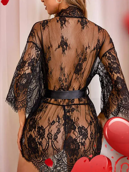 Women's Sexy Lace Kimono Pajamas