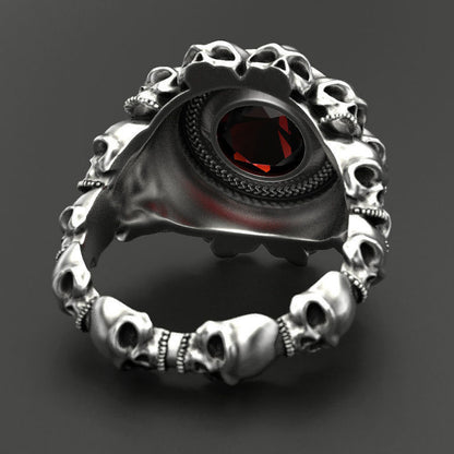 Punk Style Skull Gemstone Ring