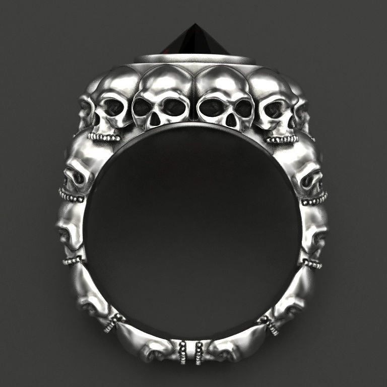 Punk Style Skull Gemstone Ring