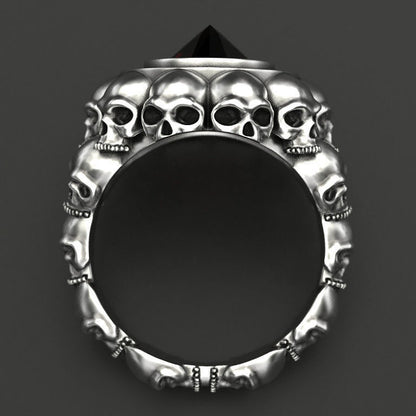 Punk Style Skull Gemstone Ring