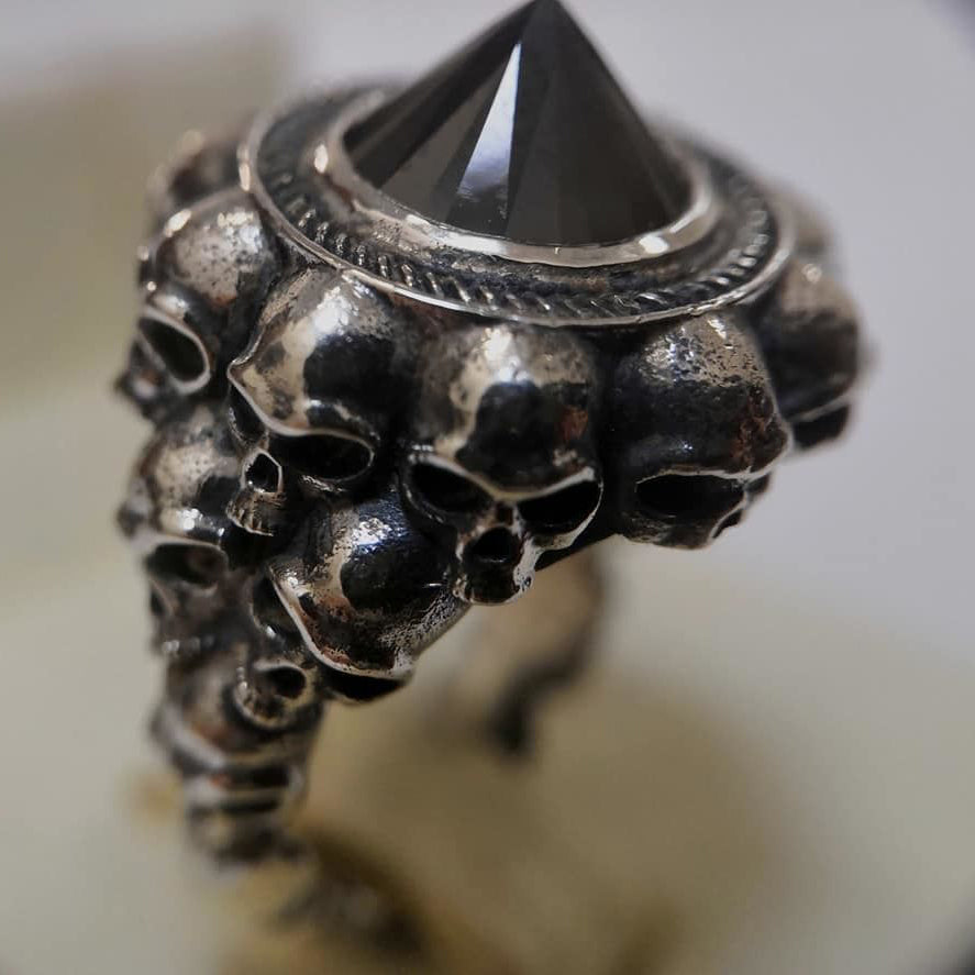 Punk Style Skull Gemstone Ring