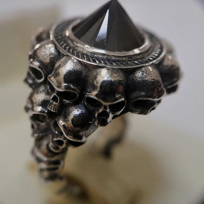 Punk Style Skull Gemstone Ring