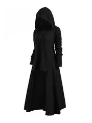 Robe de grande taille à capuche décontractée, ample, extensible, sorcière, manteau de couleur unie 