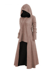 Plus Size Kleid mit Kapuze, lässig, locker, Stretch, Hexe, einfarbiger Mantel 