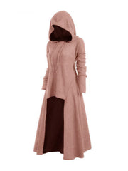 Robe de grande taille à capuche décontractée, ample, extensible, sorcière, manteau de couleur unie 