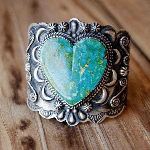 Grüner Herz Vintage Ring 