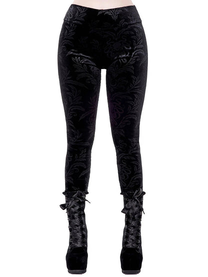 Gothic Samt Leggings für Damen 