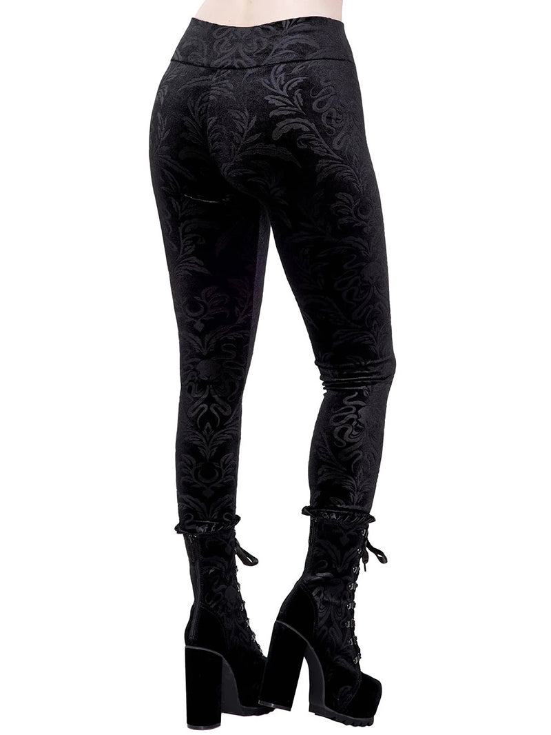 Gothic Samt Leggings für Damen 