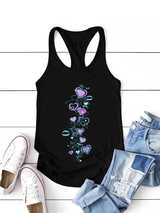 Love Vine Printed Sexy I-Shaped Vest